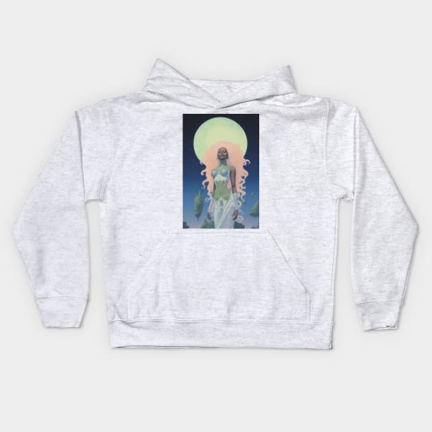 Goddess Now Kids Hoodie by PlushFutura